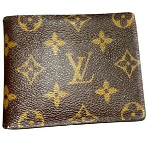 FINAL PRICE Louis Vuitton Brown Canvas Monogram LV Men's Bifold Wallet